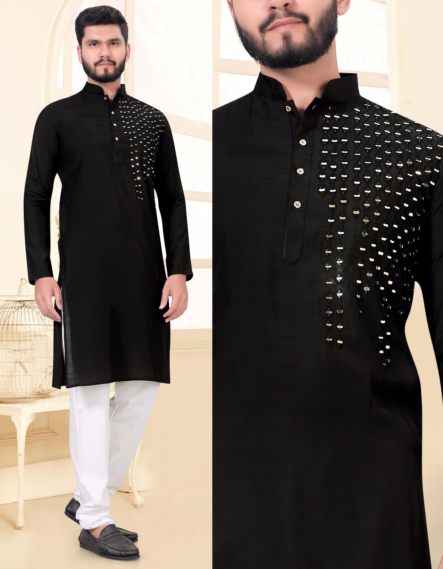 Mirror Work Kurta Pajama for Men