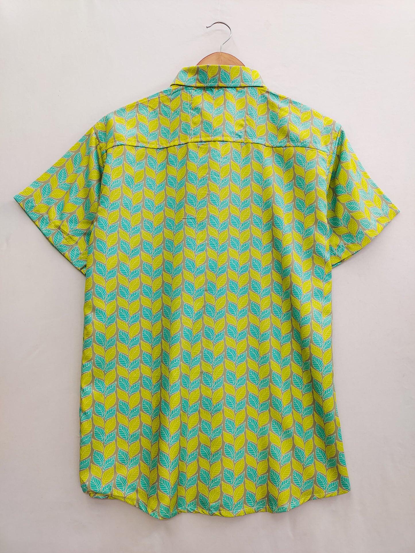 Leaf Printed Slim Fit Reyon Shirt For Men