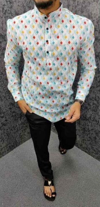 Multicolor Printed Short Kurta