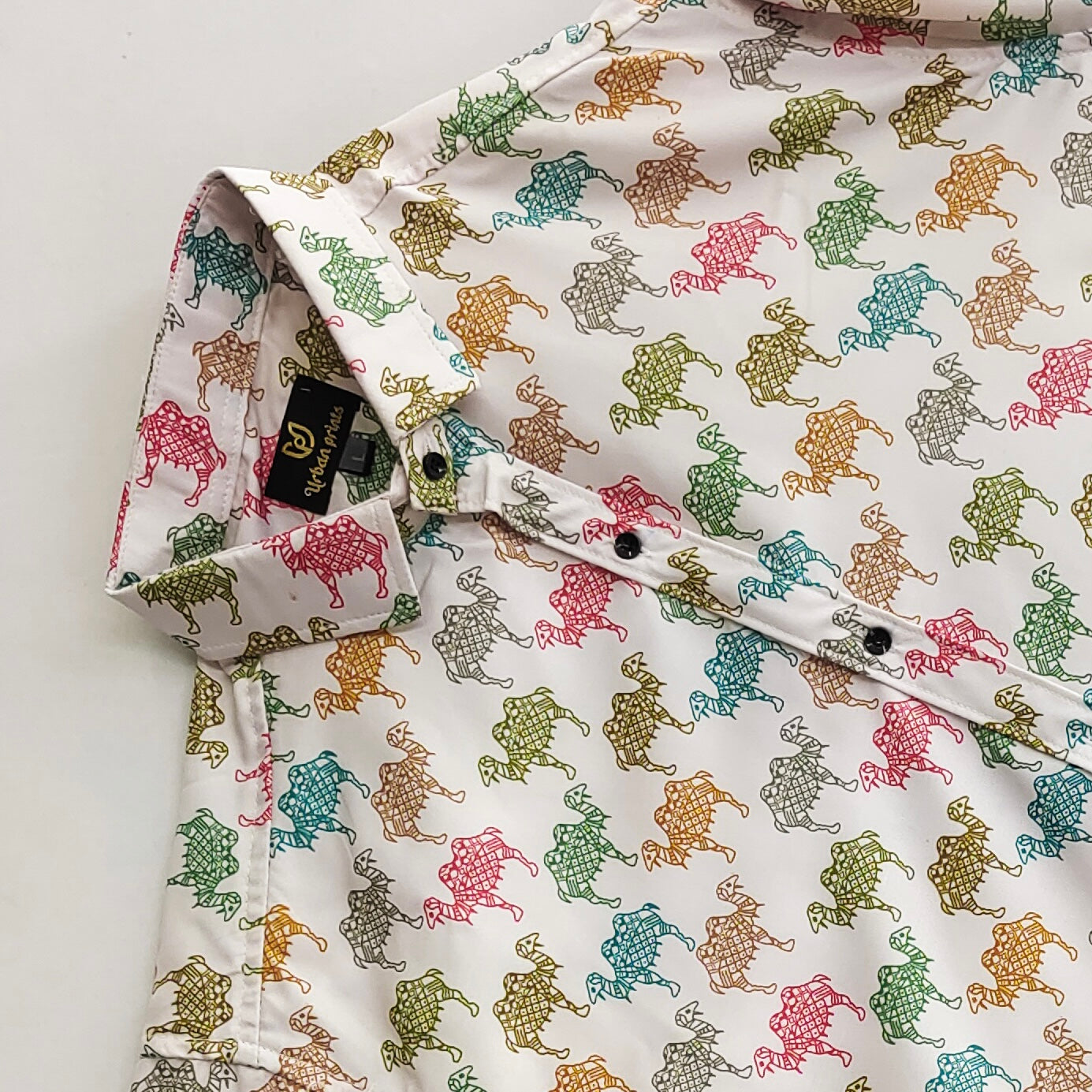Multicolour Slim Fit Reyon Camel Printed Shirt For Men