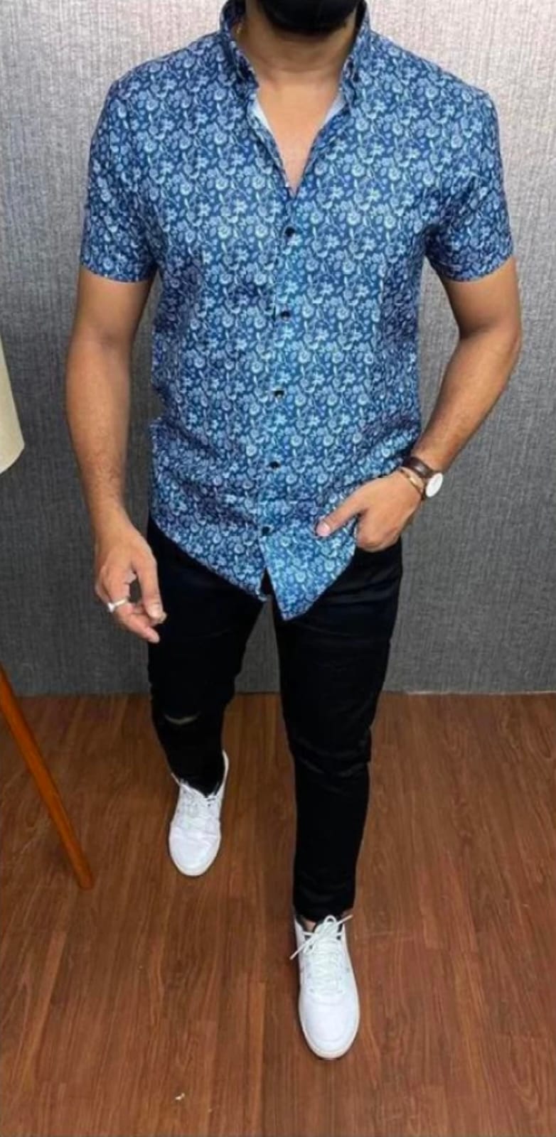 Blue Printed Shirt