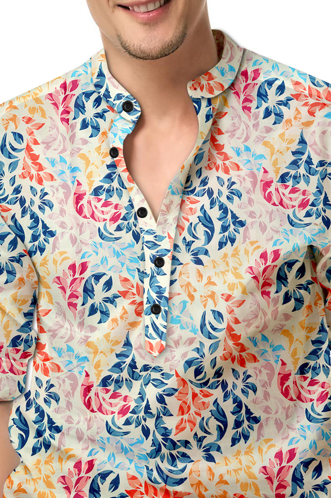 Multicolor Printed Short Kurta