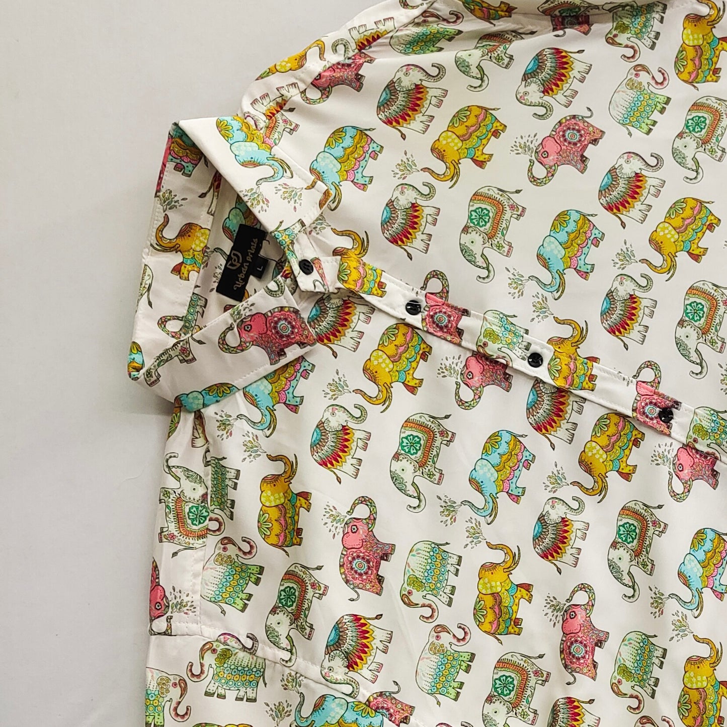 Elephant Printed Slim Fit Reyon Shirt For Men