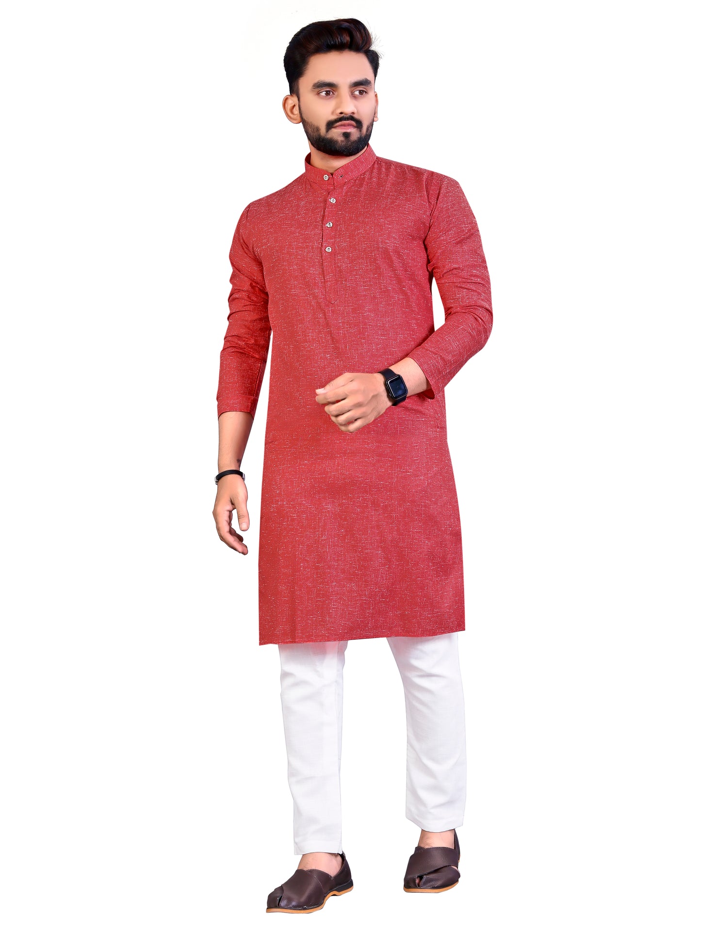 Plain Cotton Kurta Pyjama for Men