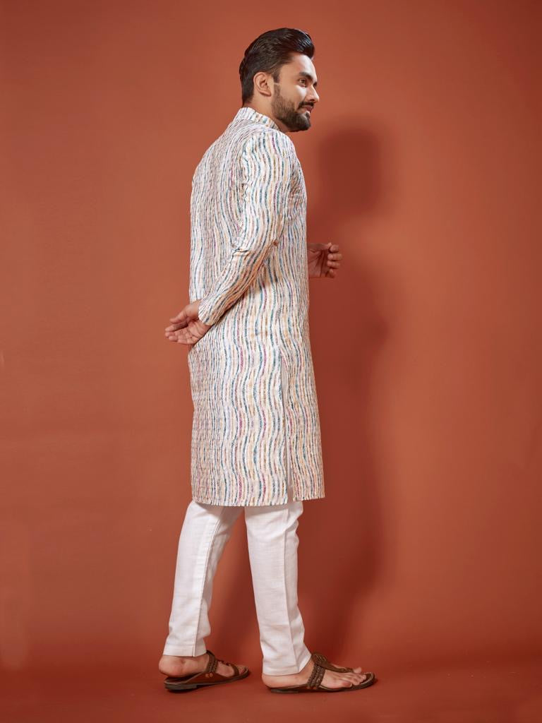 Leela Lucknowi Chikankari Kurta Pyjama for men