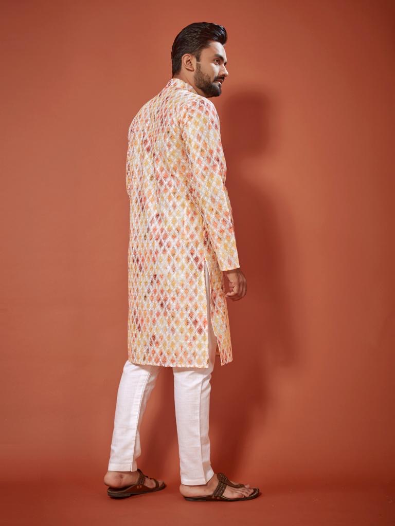 Leela Lucknowi chikankari Kurta pajama for men