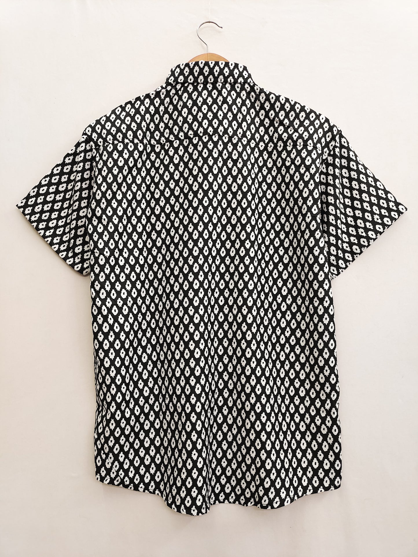 Black Color Printed Slim Fit Reyon Shirt For Men