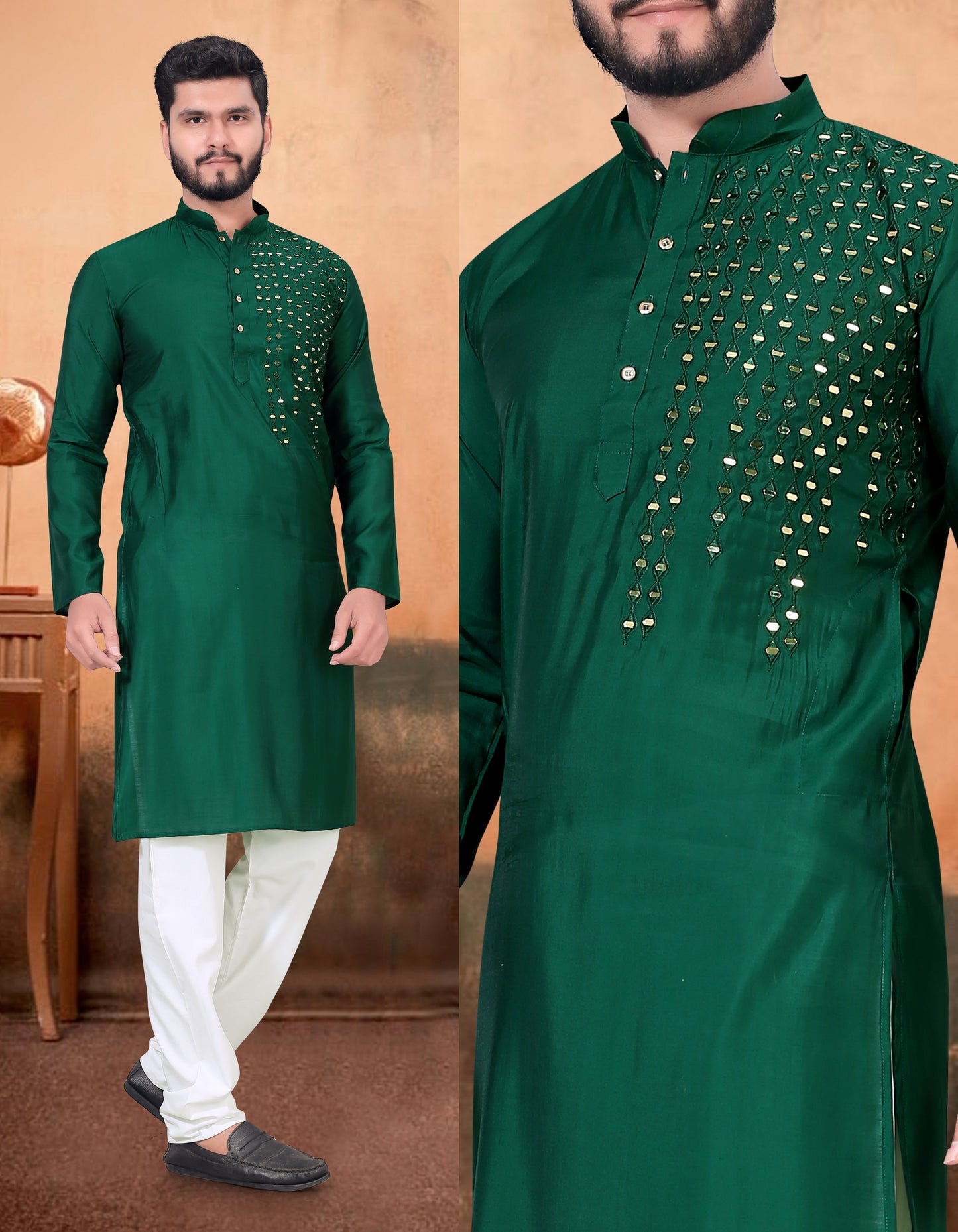 Mirror Work Kurta Pajama for Men
