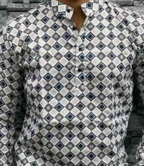 Printed Short Kurta Shirt For Men