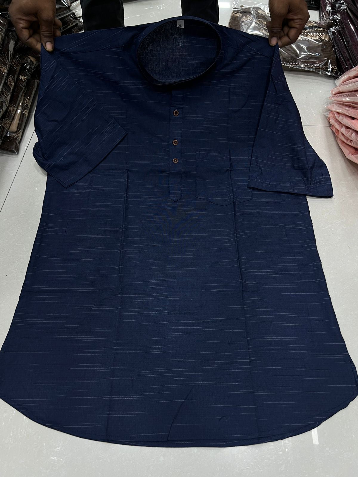 Desi Boys Khadi Cotton Short Kurta For Men