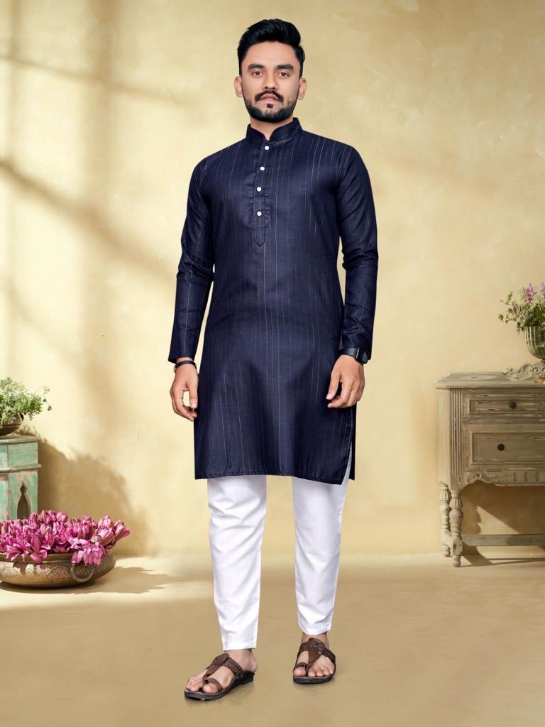 Plain Cotton Lining Kurta Pyjama for Men