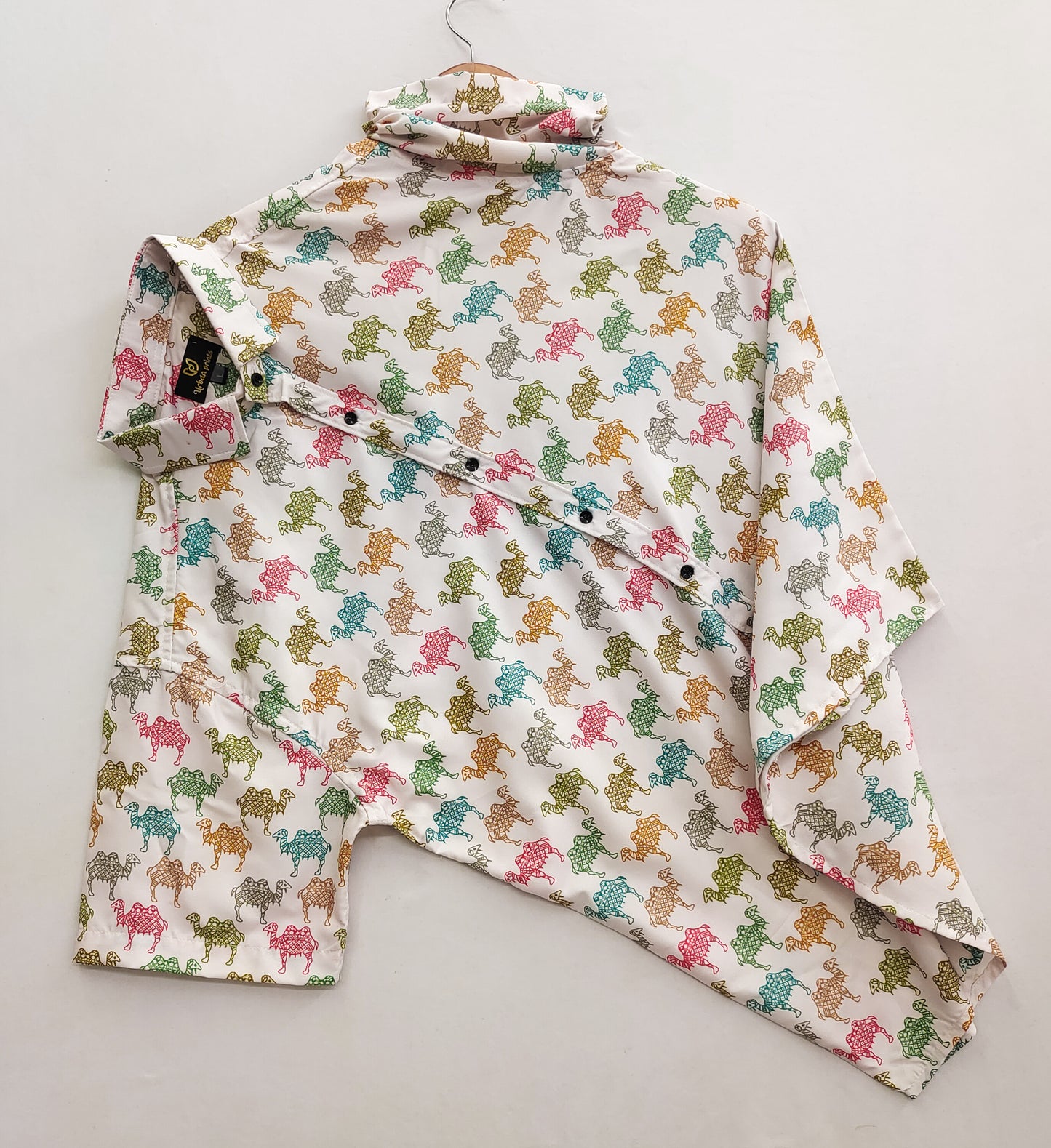 Multicolour Slim Fit Reyon Camel Printed Shirt For Men