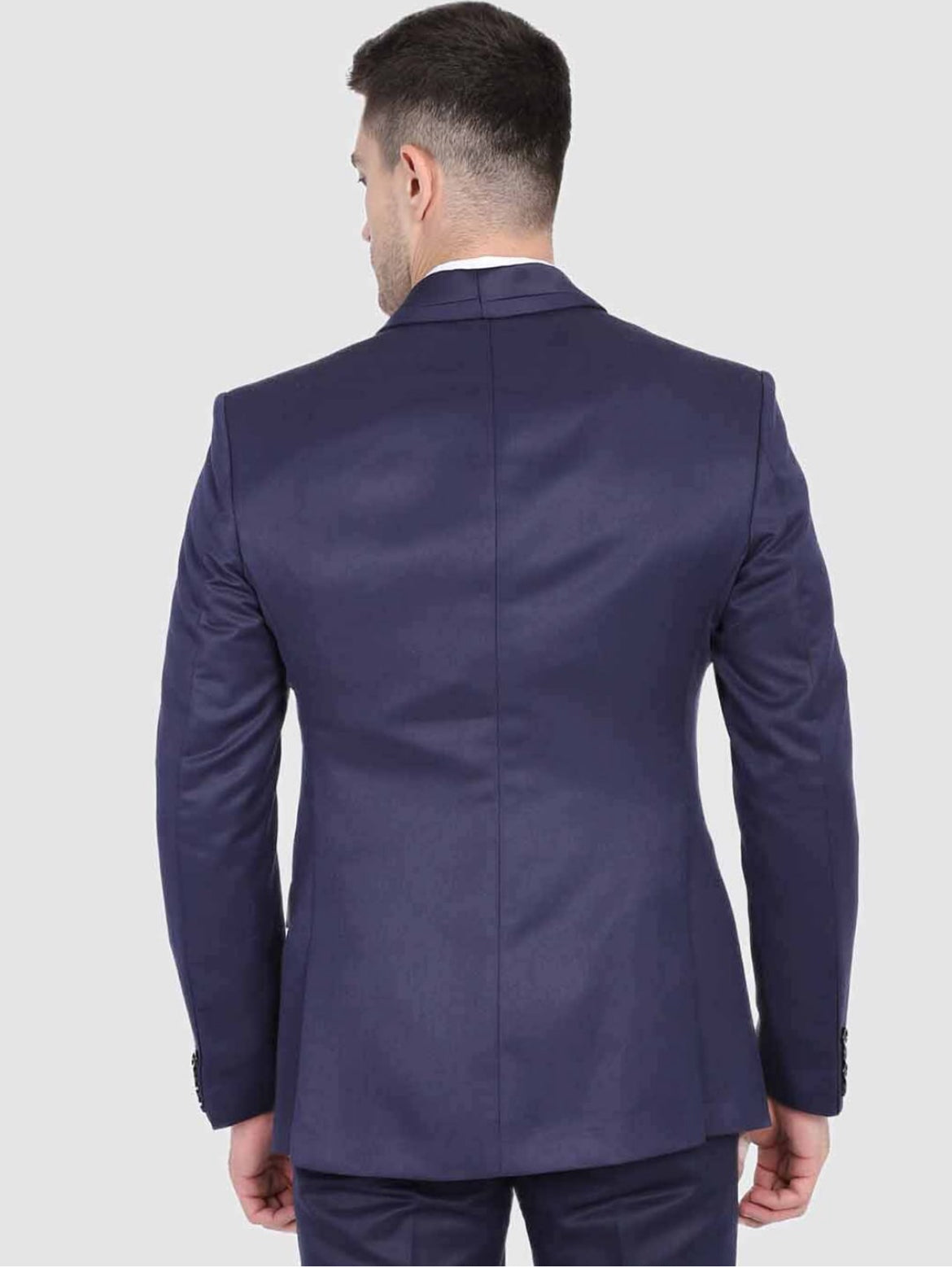 Men Blue Long Sleeves Slim-fit Single-Breasted Party Blazer