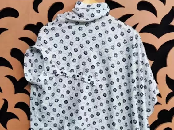 White Printed Short Kurta