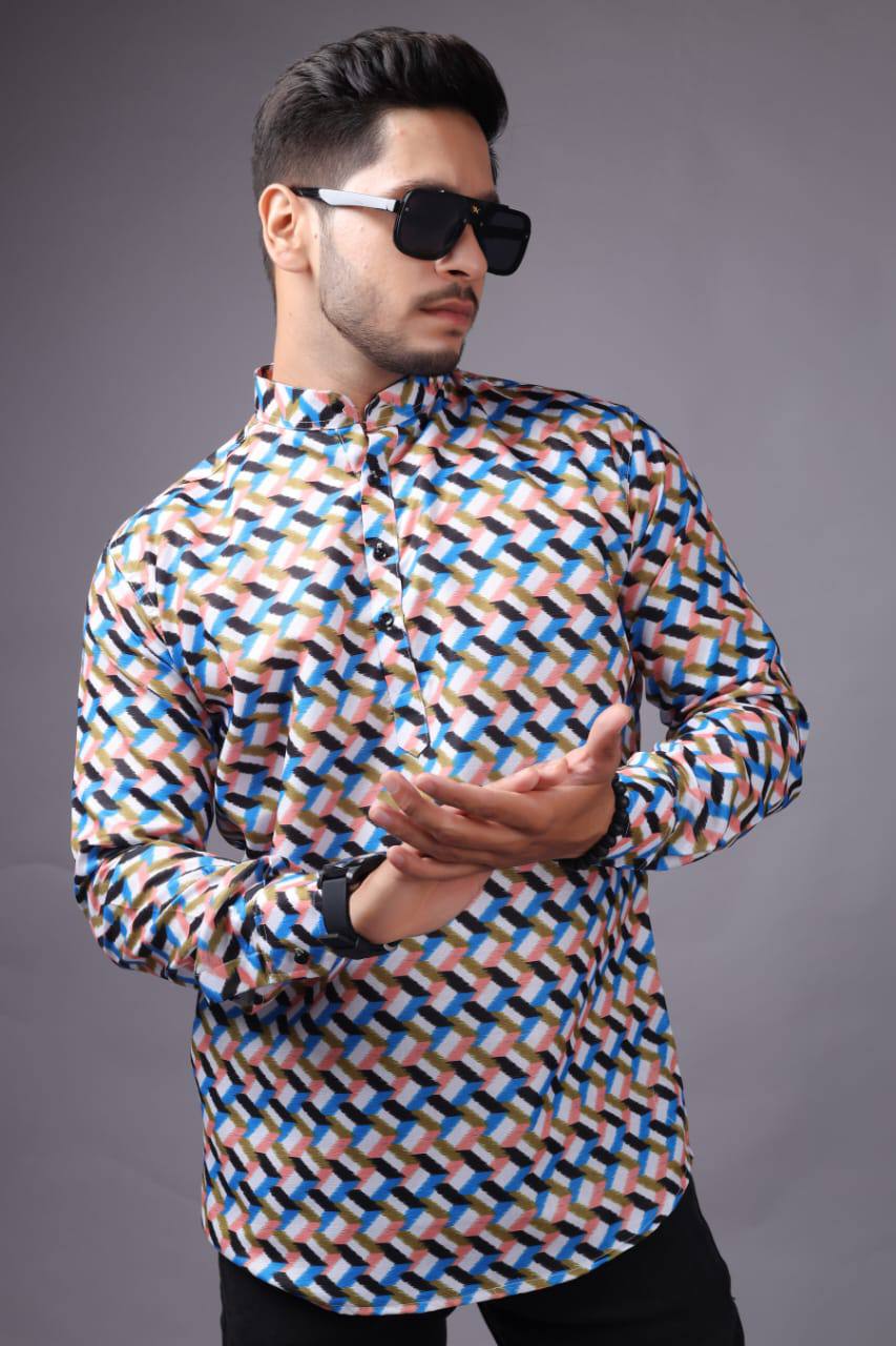 Digital Printed Short Kurta For Men