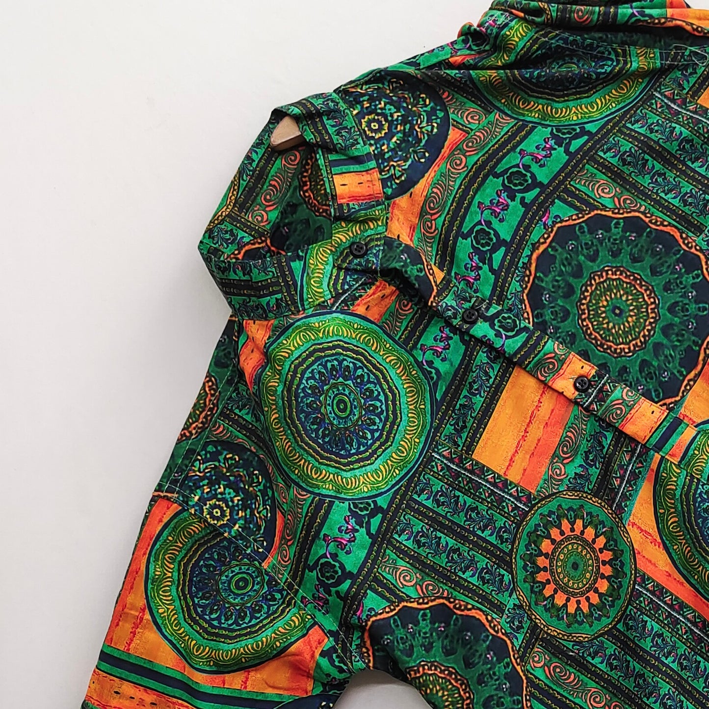 Green Orange Short Kurta For Men