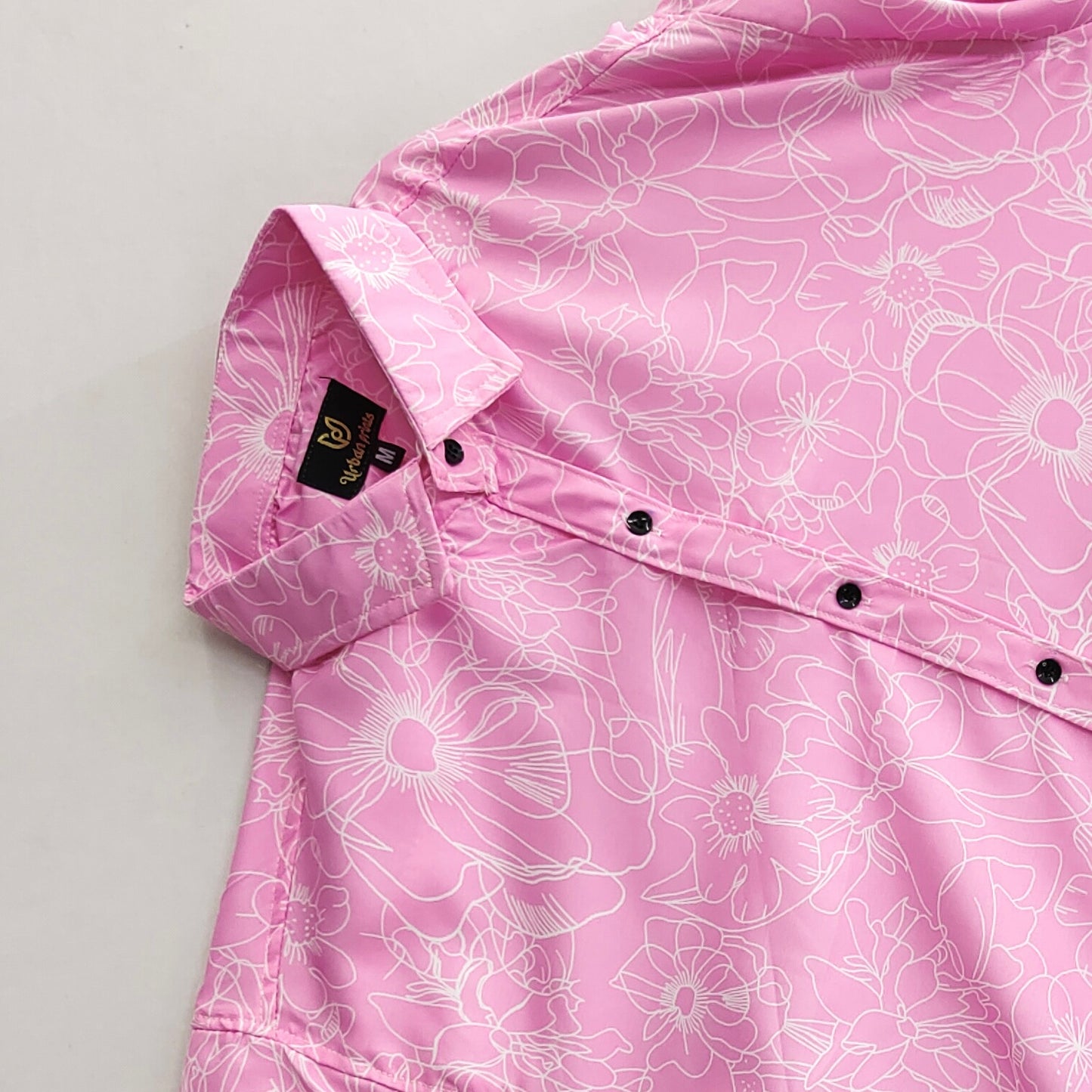 Pink Slim Fit Reyon Printed Shirt For Men