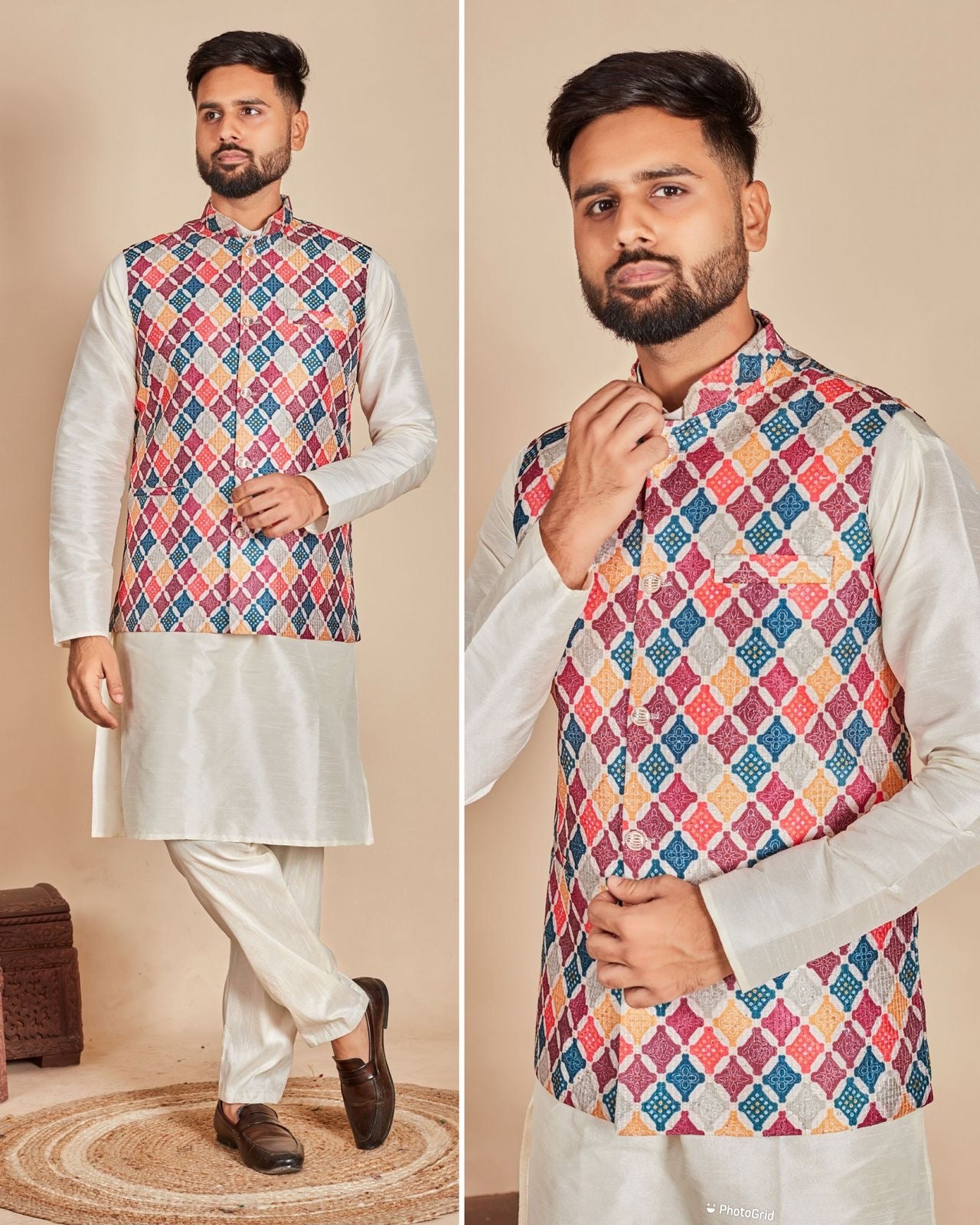 Multicolor Nehru Jacket Koti For Men