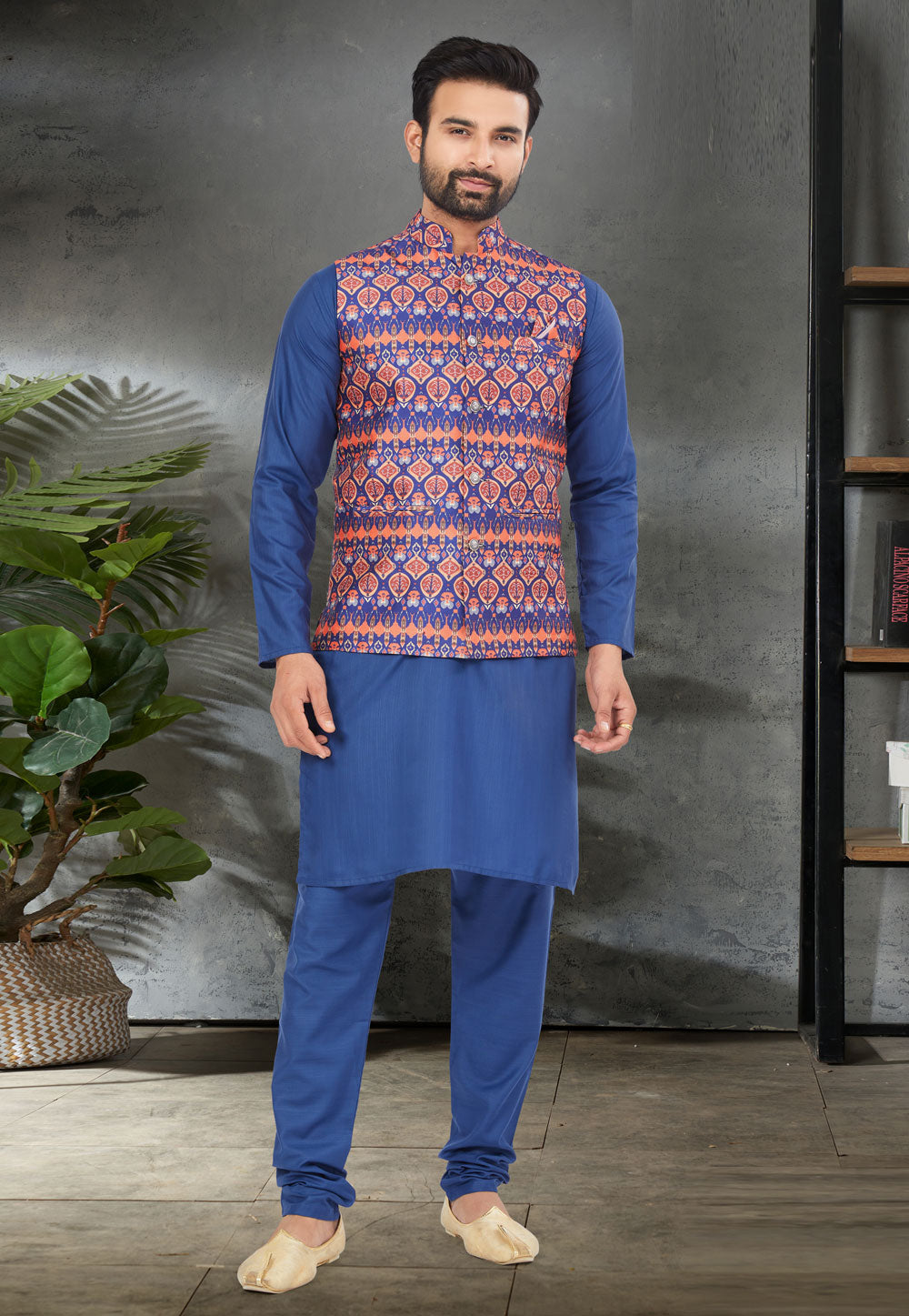 Blue Color Modi Jacket For Sangeet