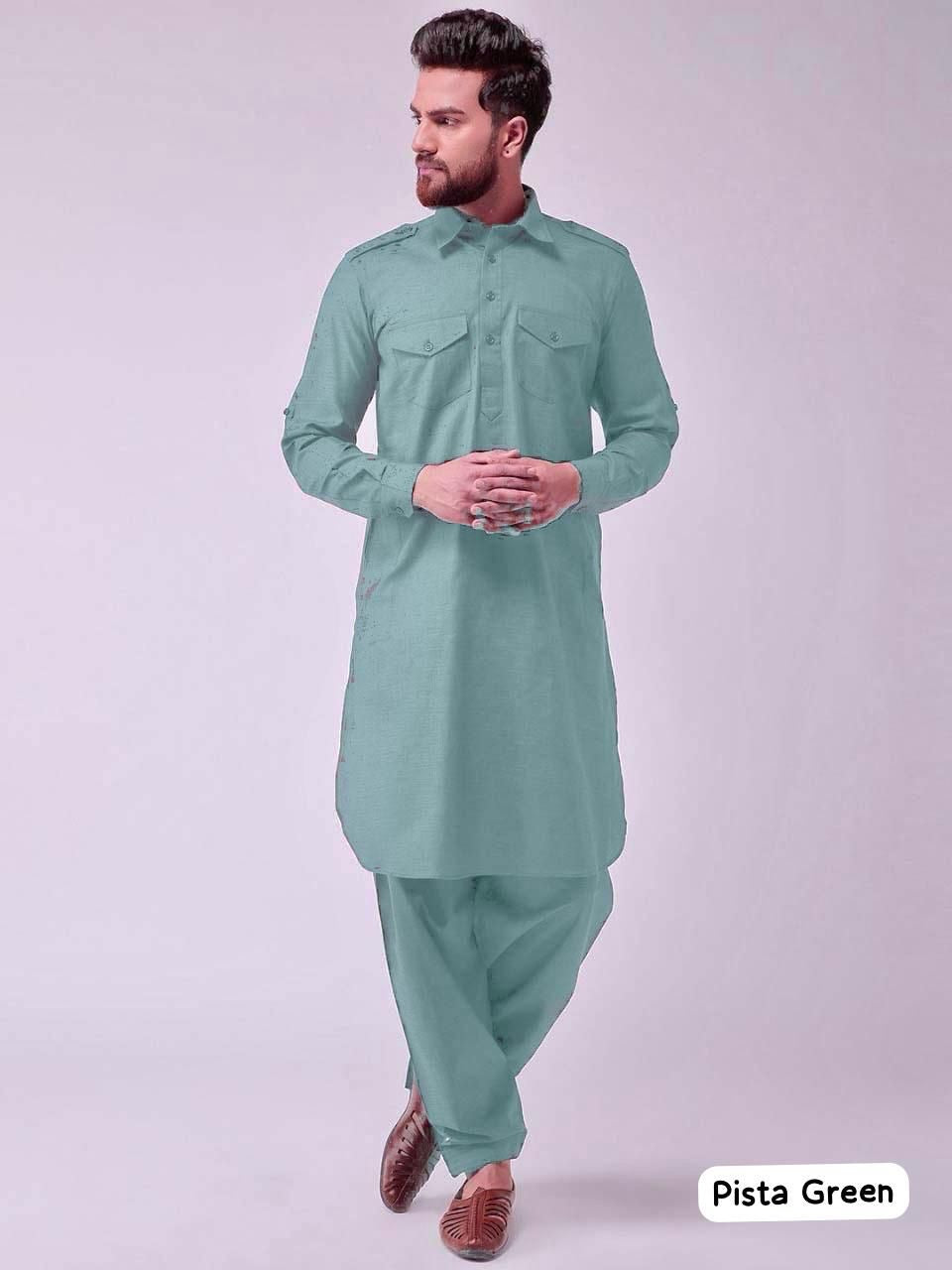 Pista Green Pathani suit for men