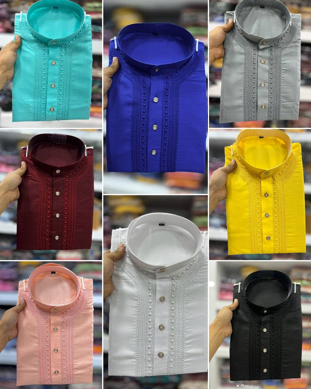 Shubharambh Embroidery Work Kurta Pajama for Men