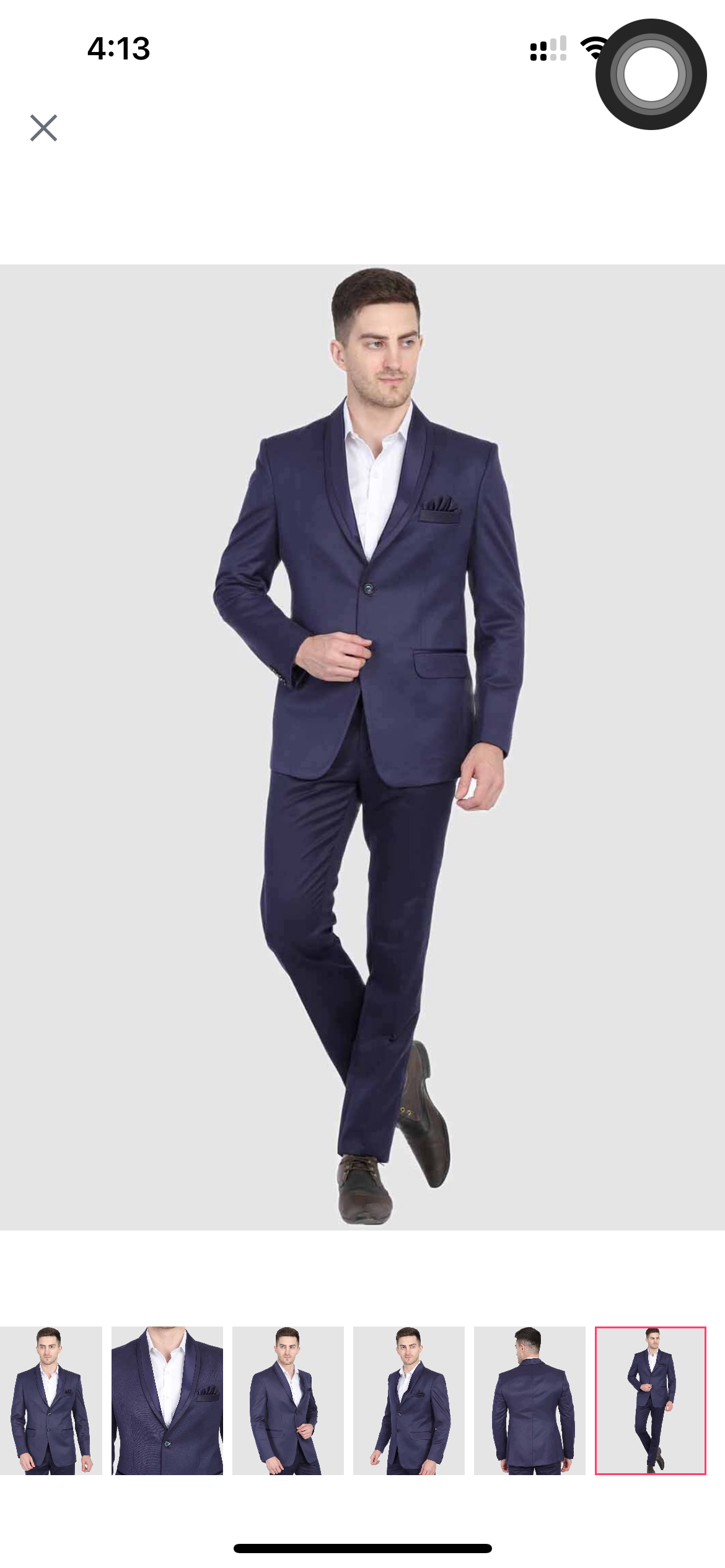 Men Blue Long Sleeves Slim-fit Single-Breasted Party Blazer