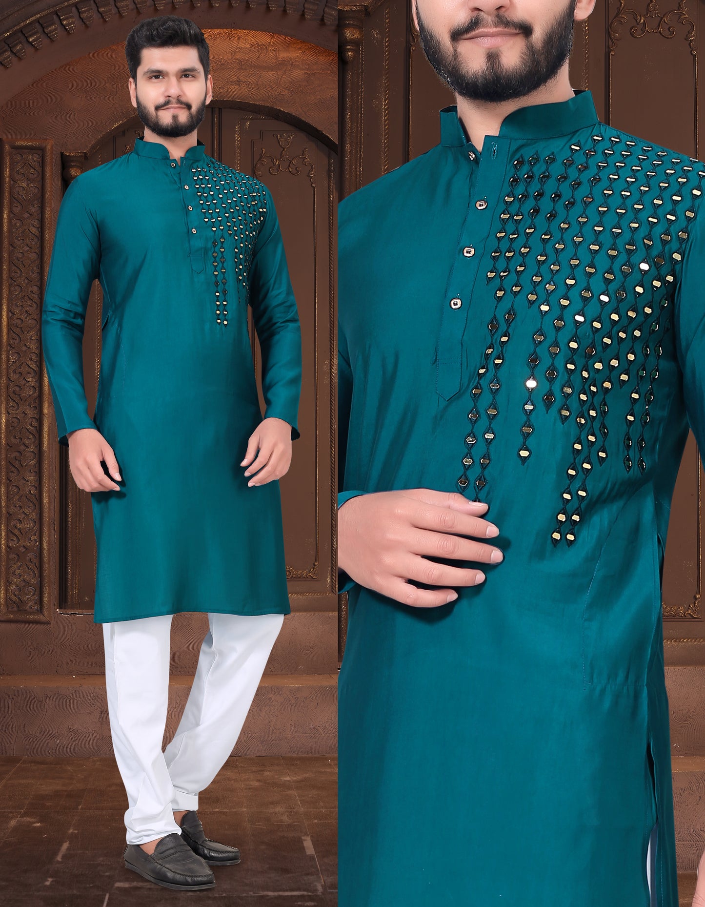 Mirror Work Kurta Pajama for Men