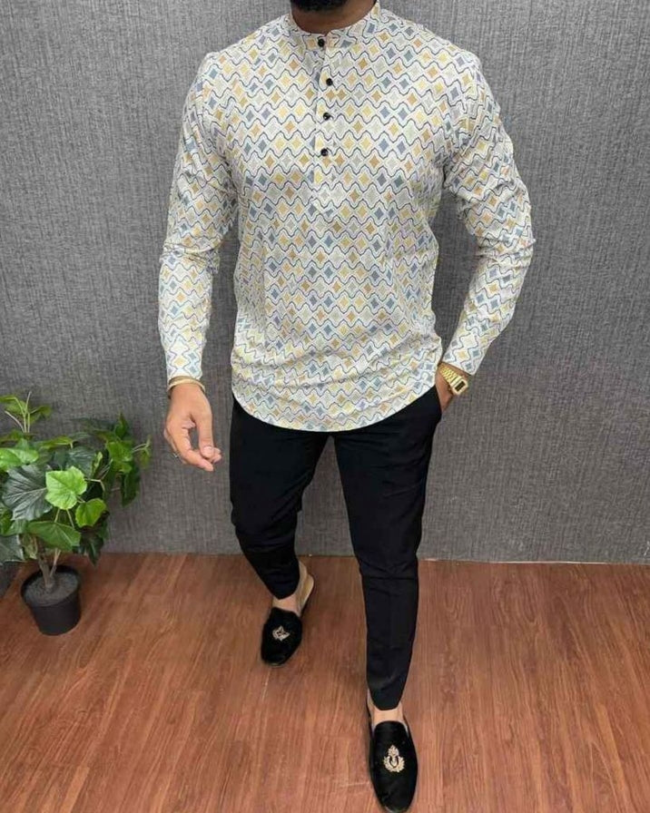 Multicolor Printed Short Kurta