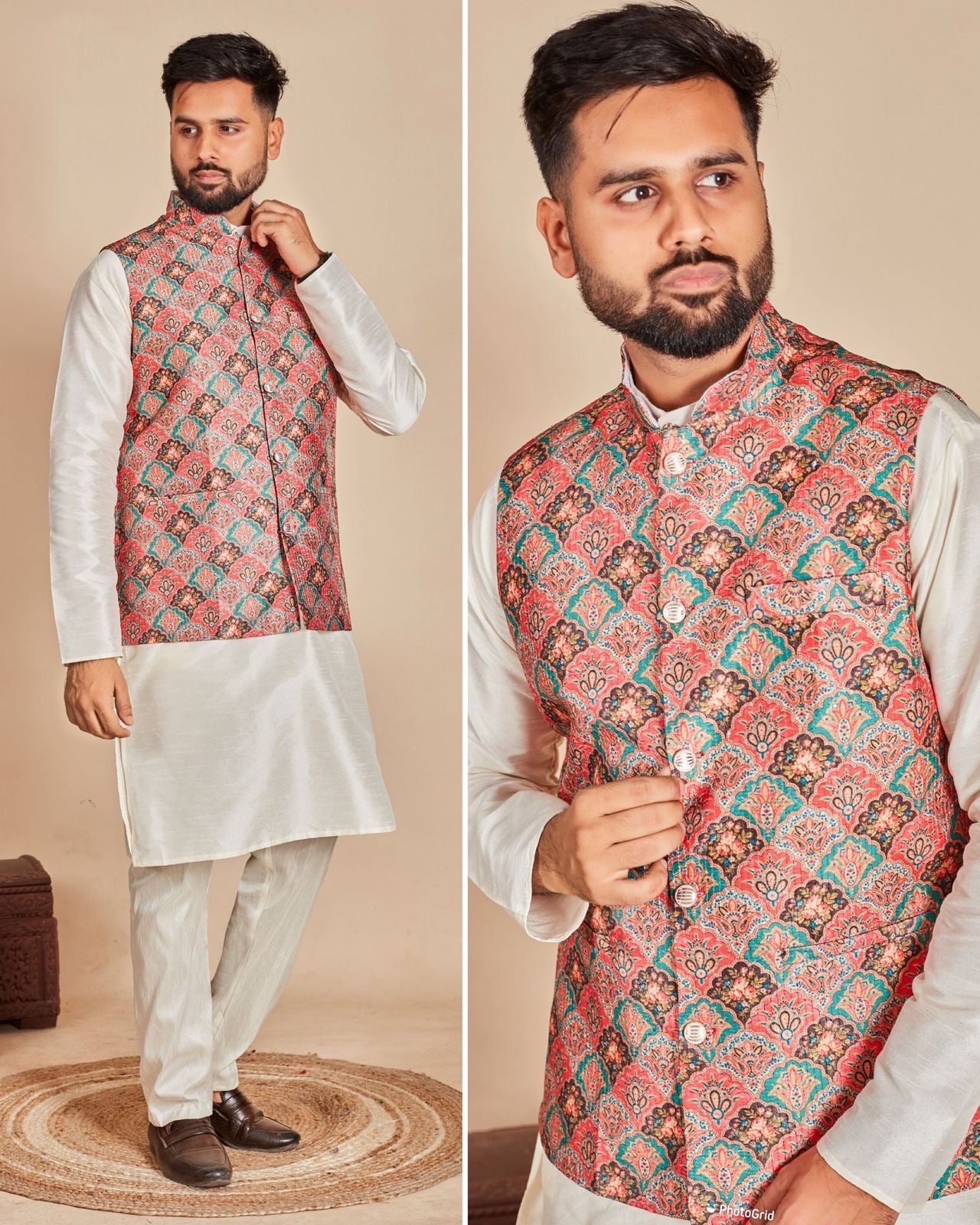 Multicolor Nehru Jacket Koti For Men