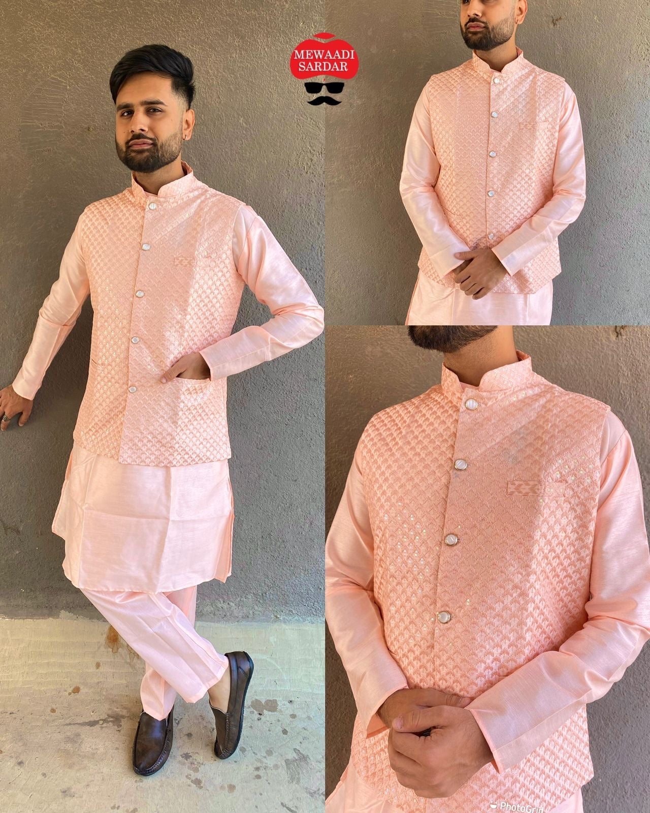 Manyavar kurta with nehru jacket best sale