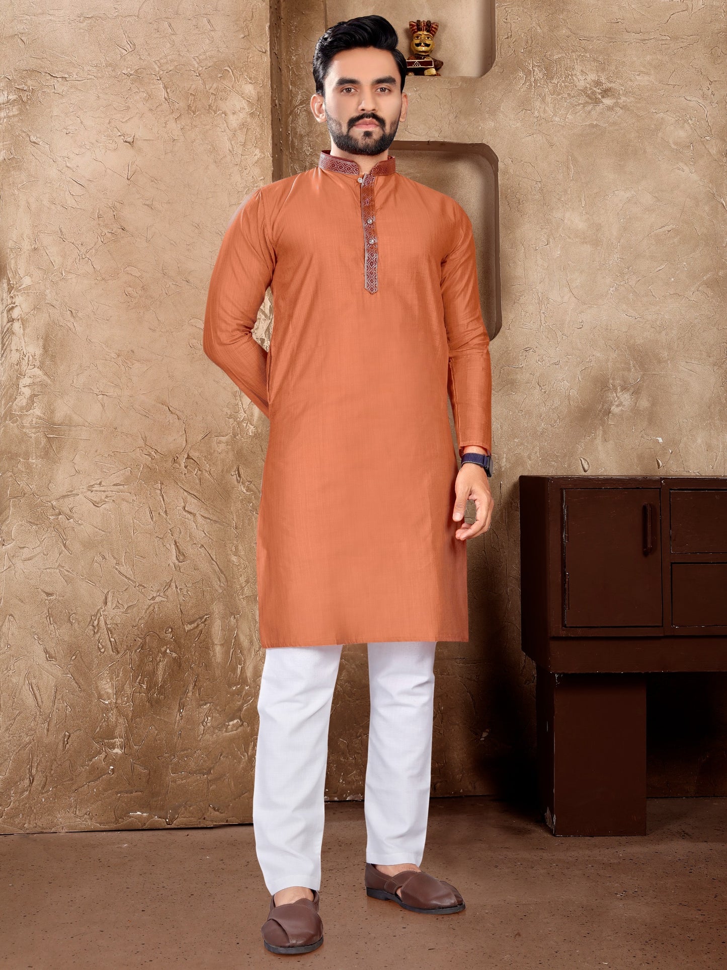 Mohini Linen Silk Kurta Pyjama For Men