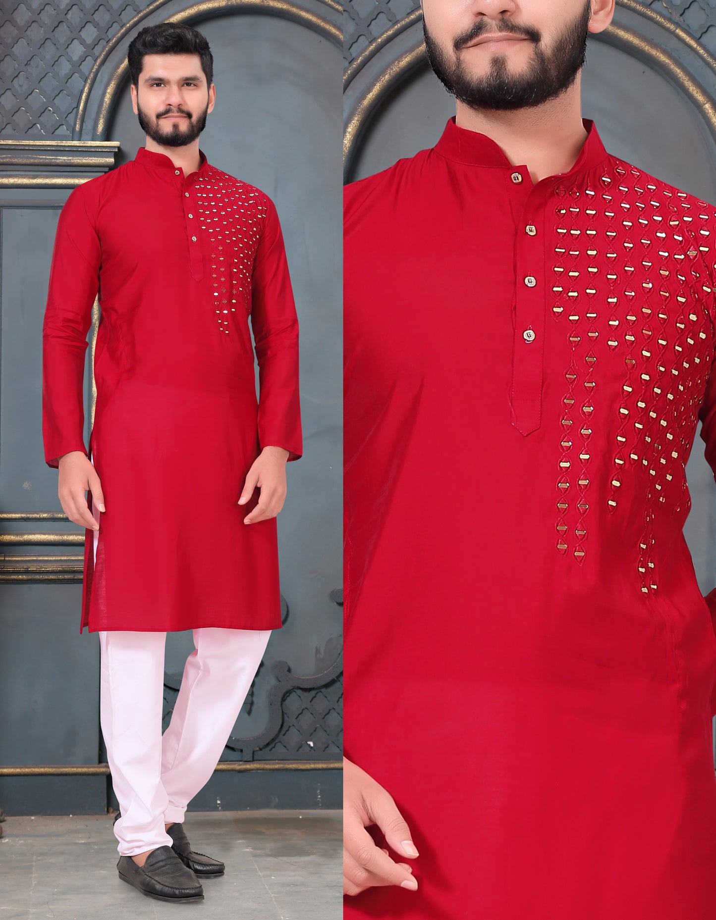 Mirror Work Kurta Pajama for Men