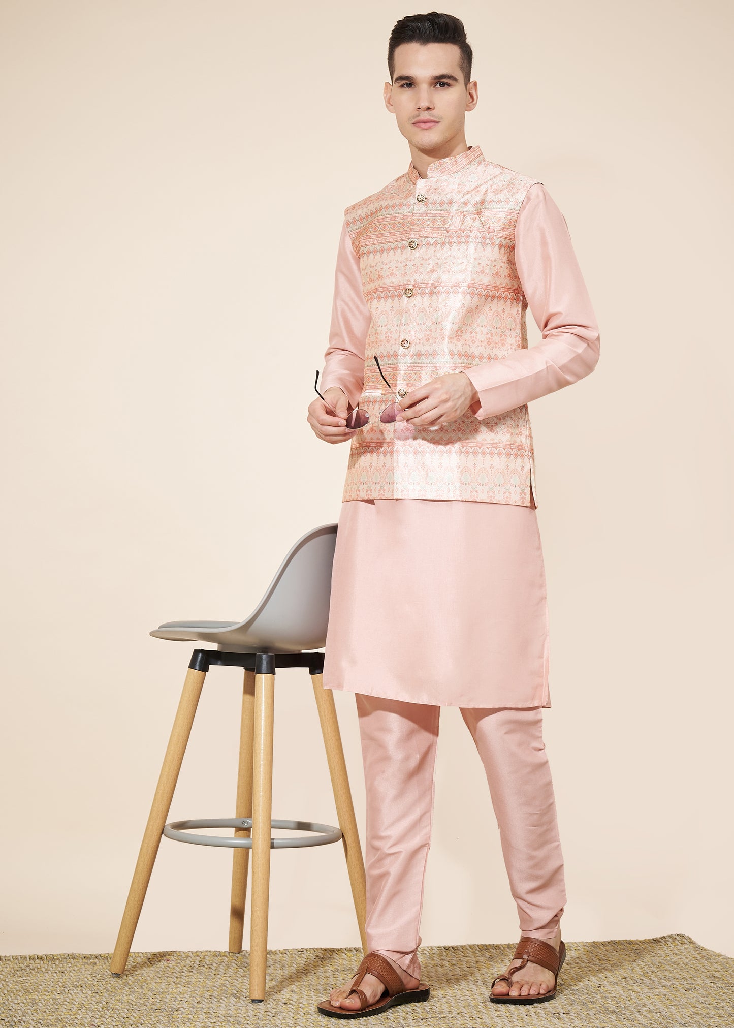 Peach Wedding Collection Modi Jacket For Men