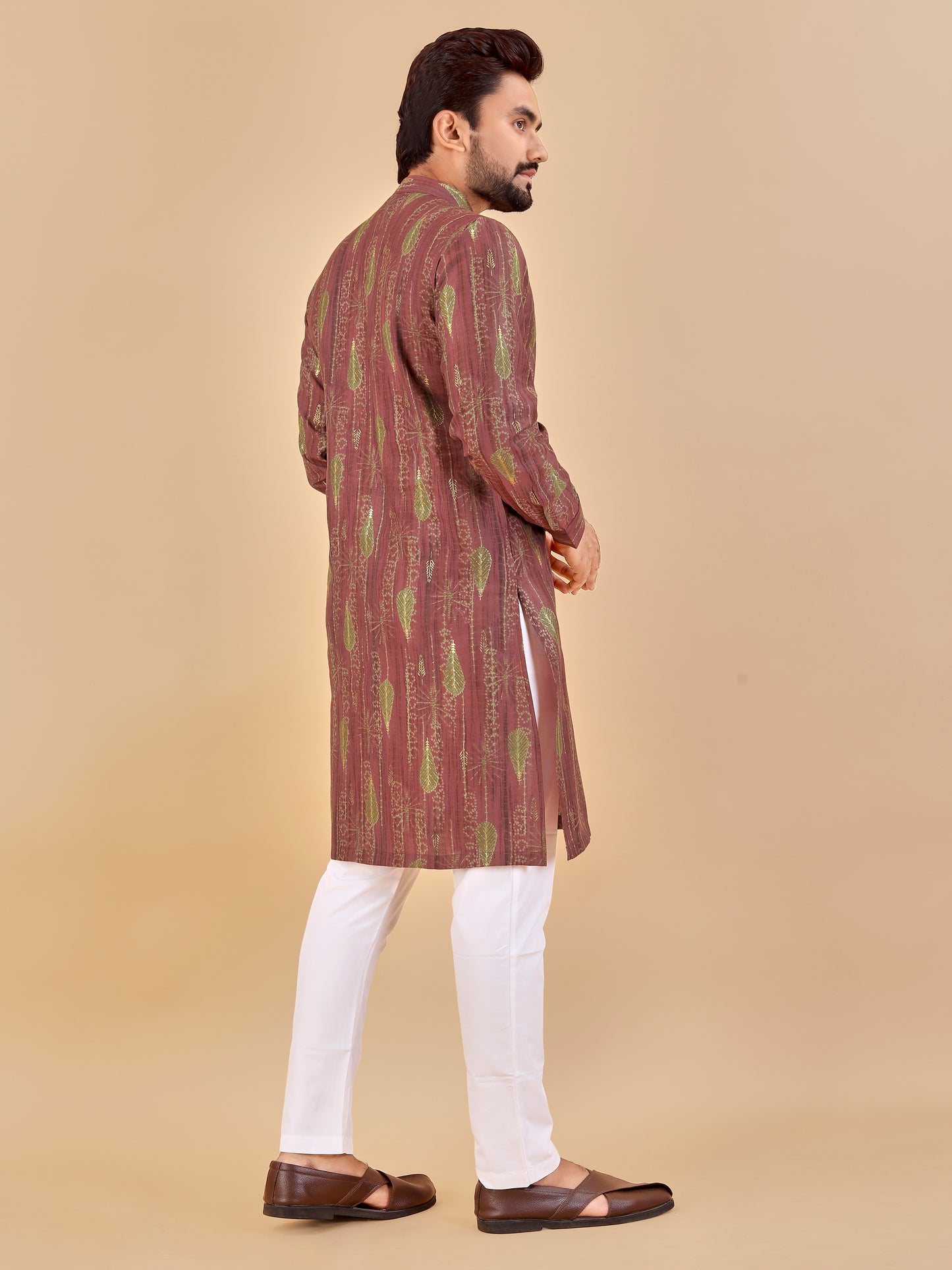 Manzar Cotton Foil Printed Kurta Pyjama for Men