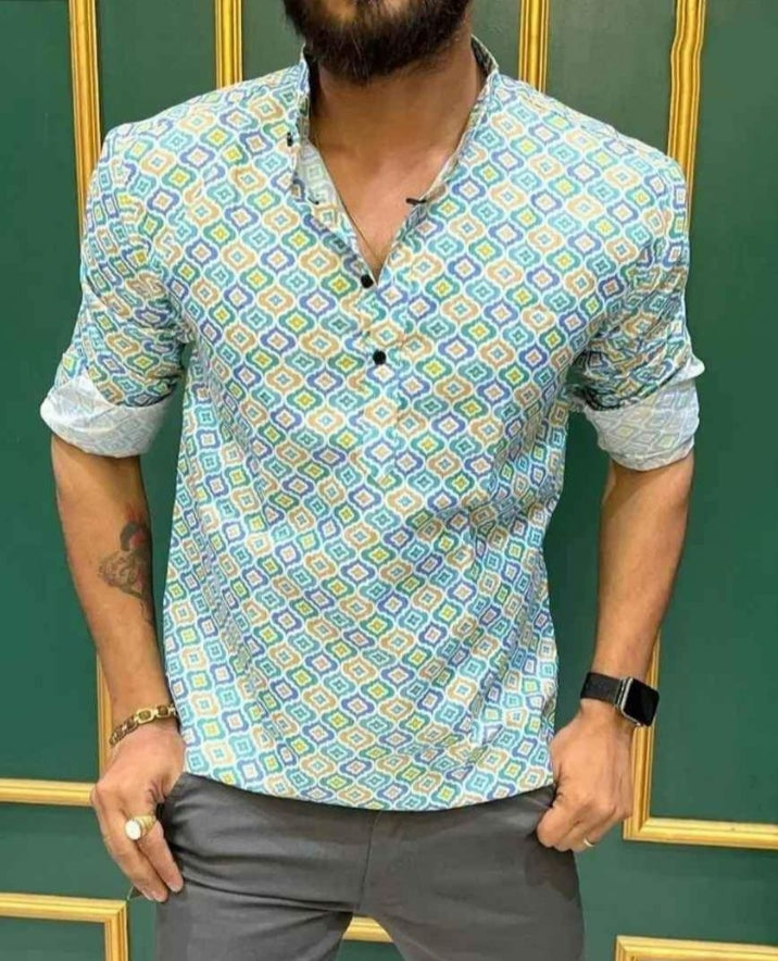 Printed Short Kurta for men