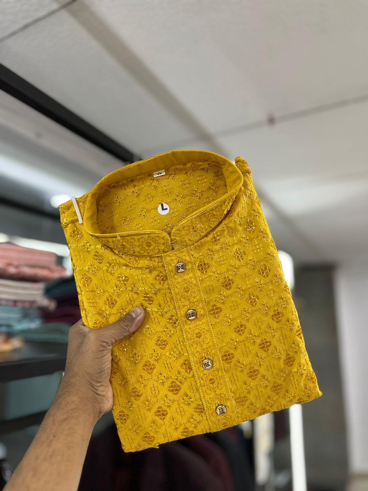 Sequence Embroidery Lucknowi Kurta Pajama for men