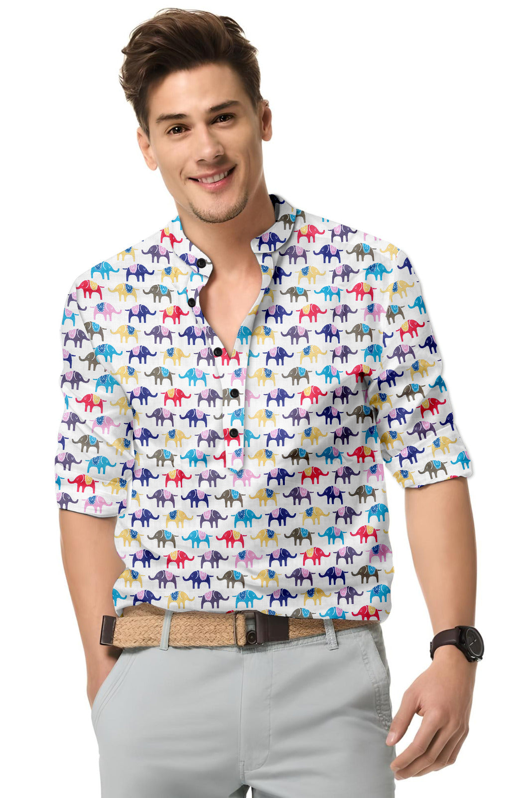 Elephant Printed Short Kurta