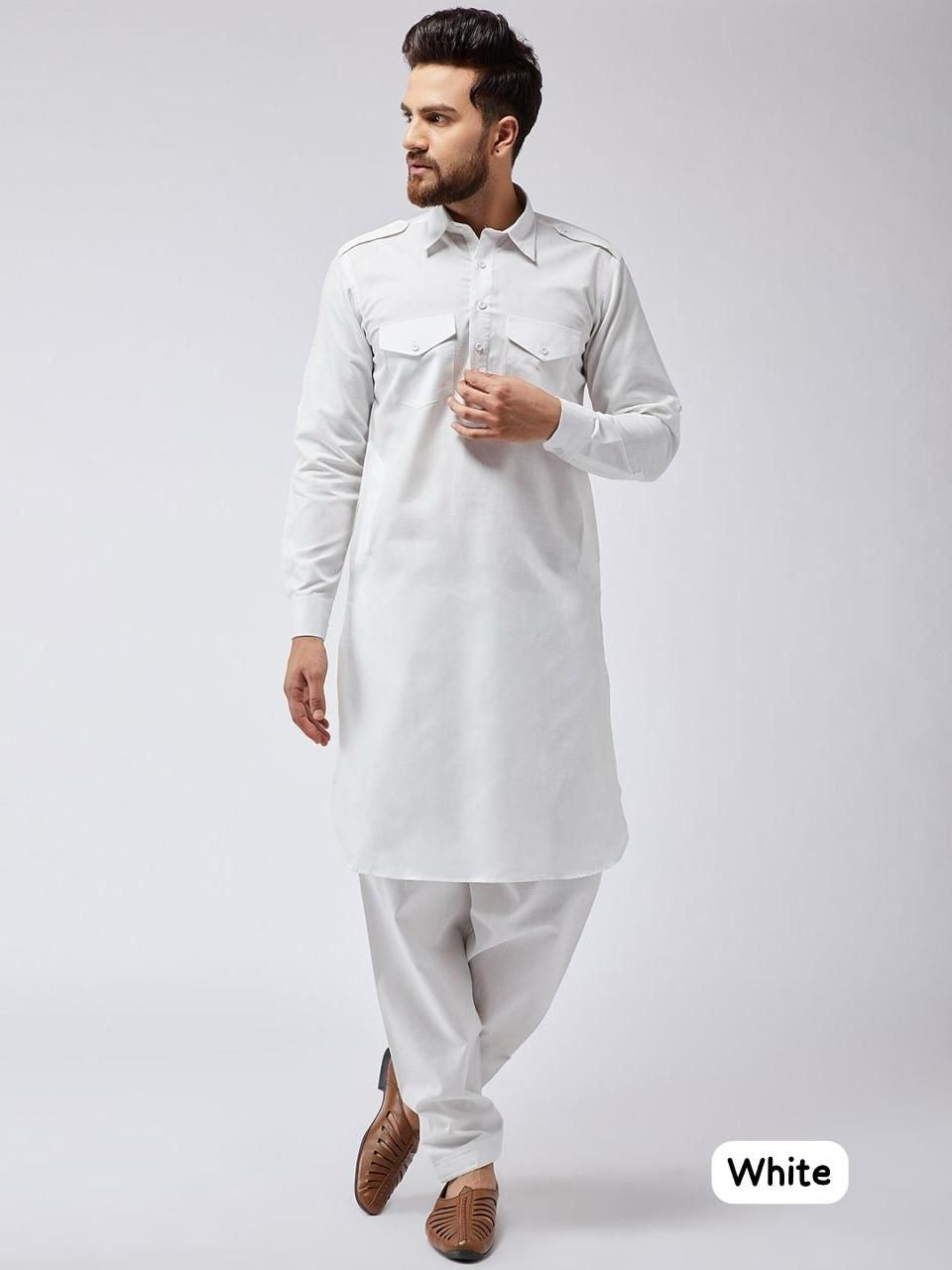 White Pathani suit for men