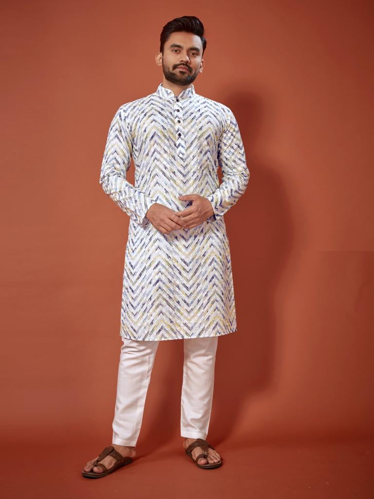 Leela Lucknowi Chikankari Kurta Pajama For Men