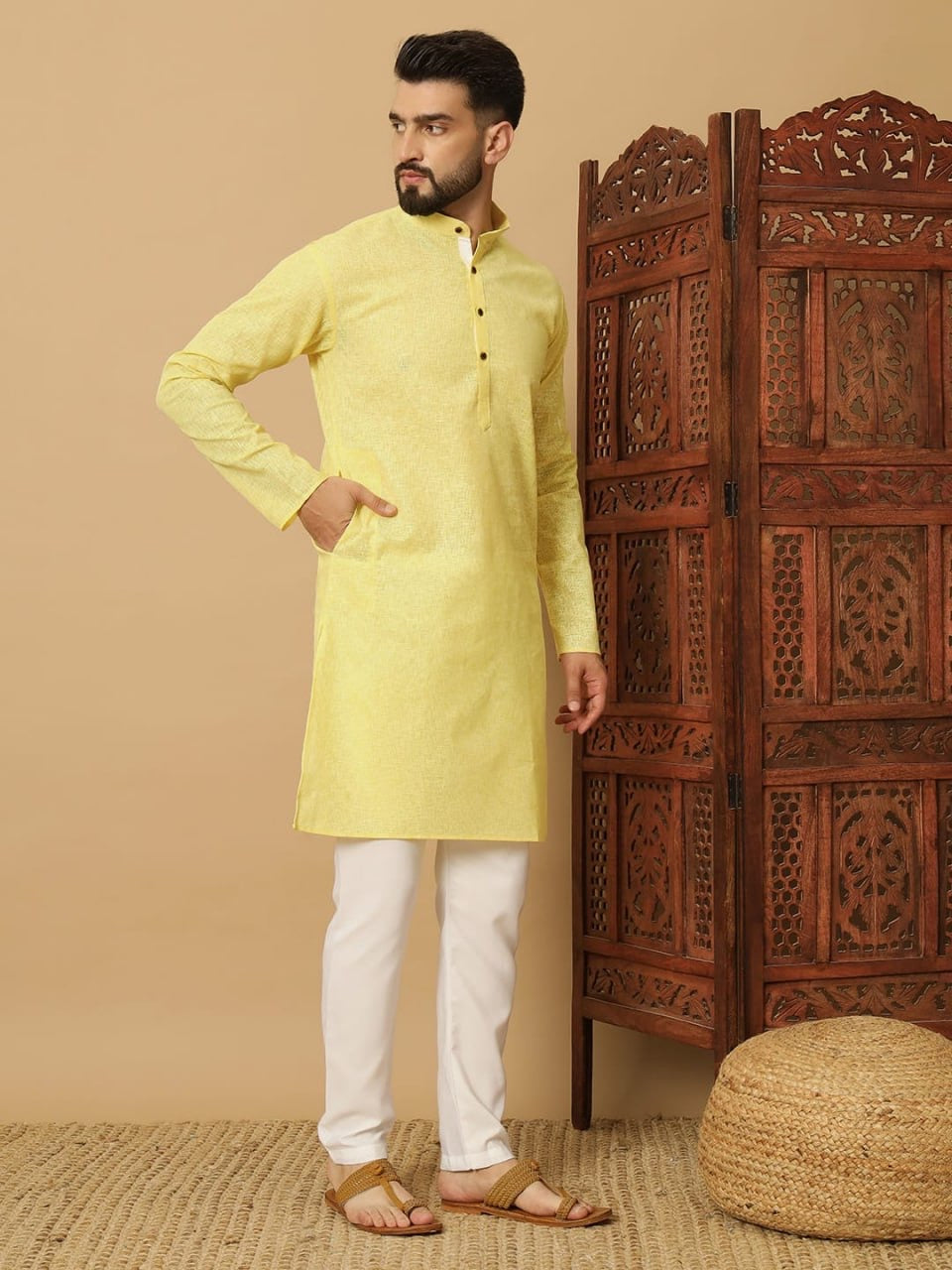 Khadi Cotton Kurta For Men