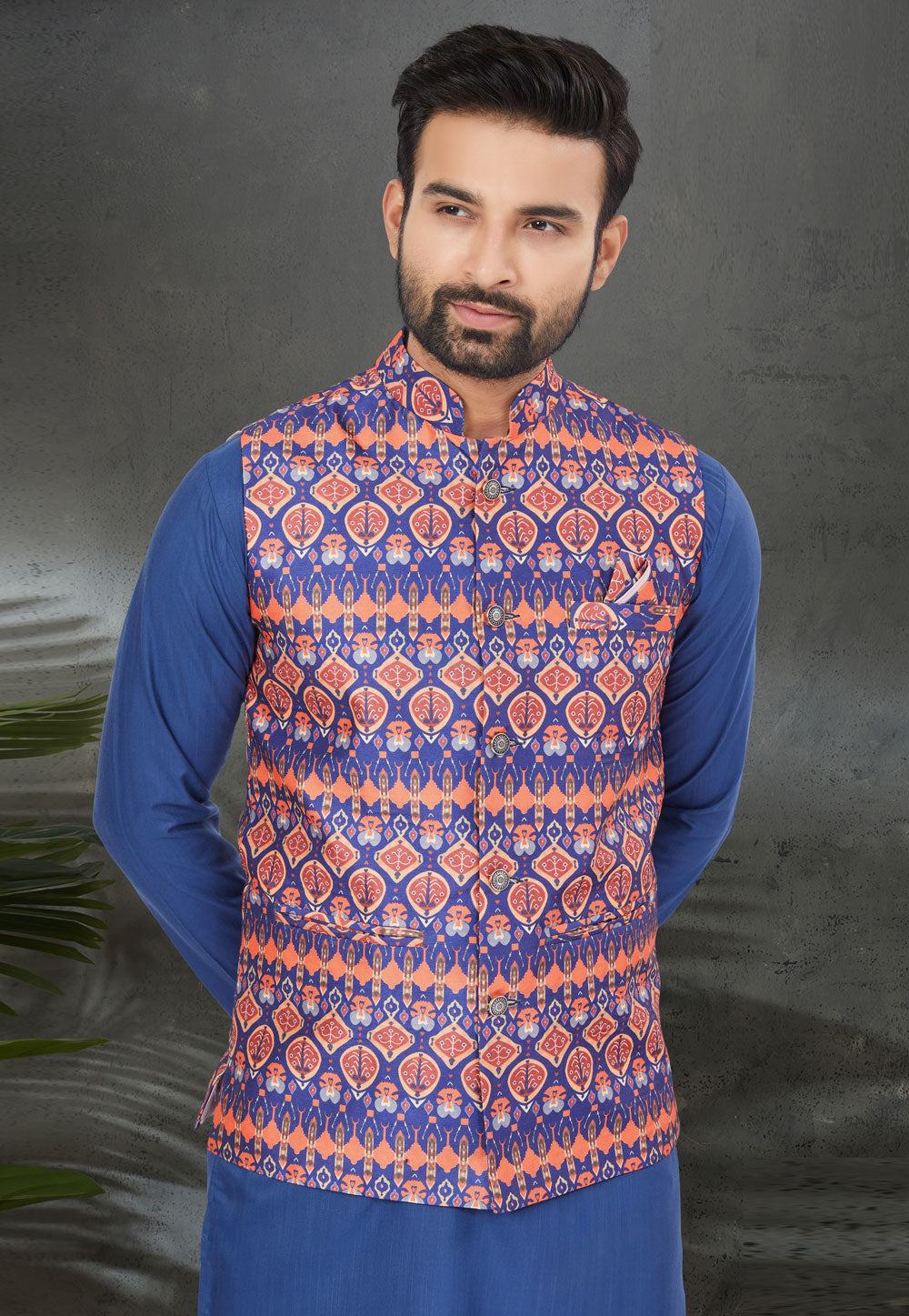 Blue Color New Designs in Modi Jacket For Sangeet Kurta Couture