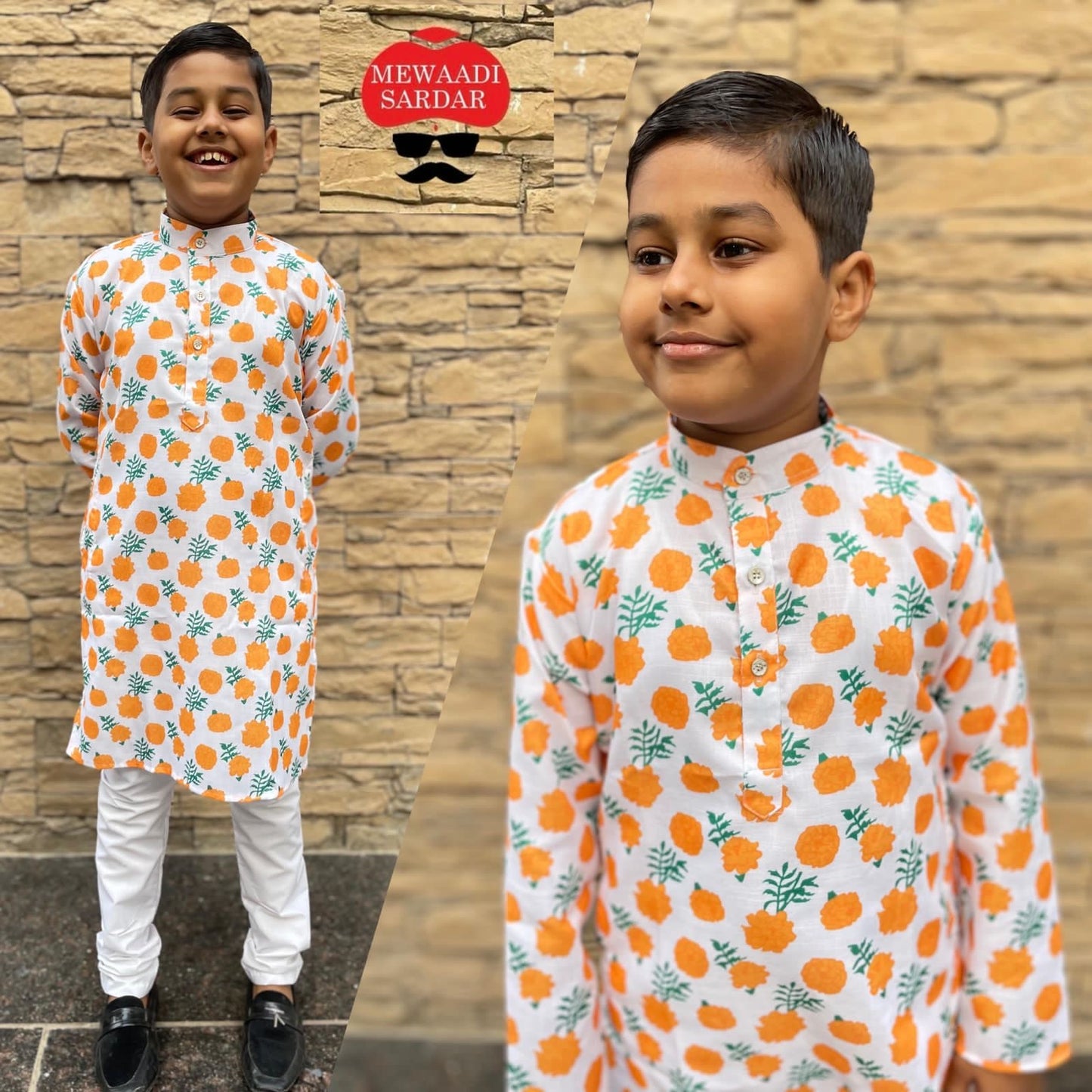Little Master Cotton Printed Kid Kurta