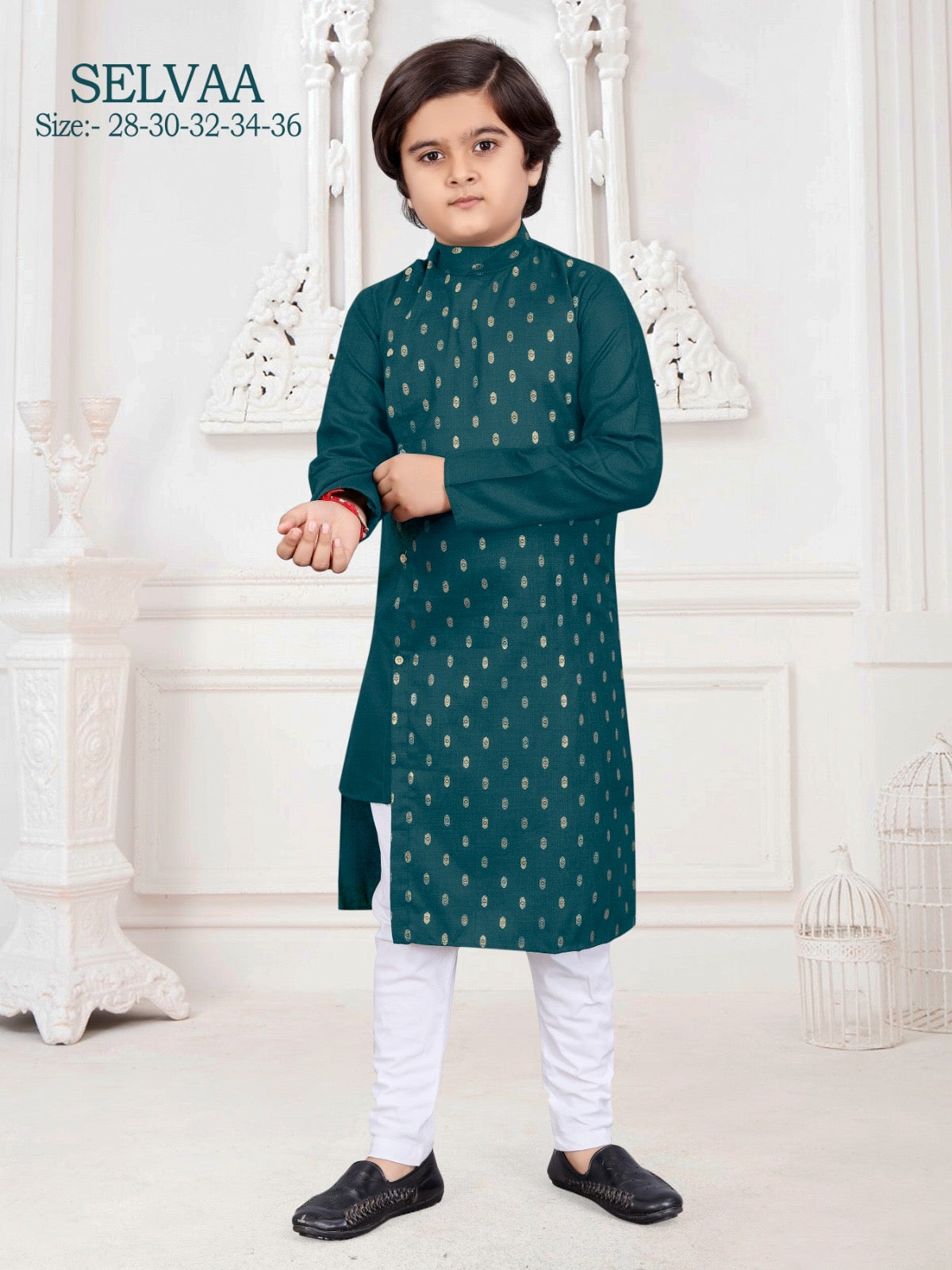 Selvaa Cotton foil print Kids kurta
