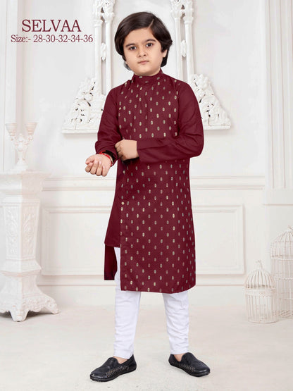 Selvaa Cotton foil print Kids kurta