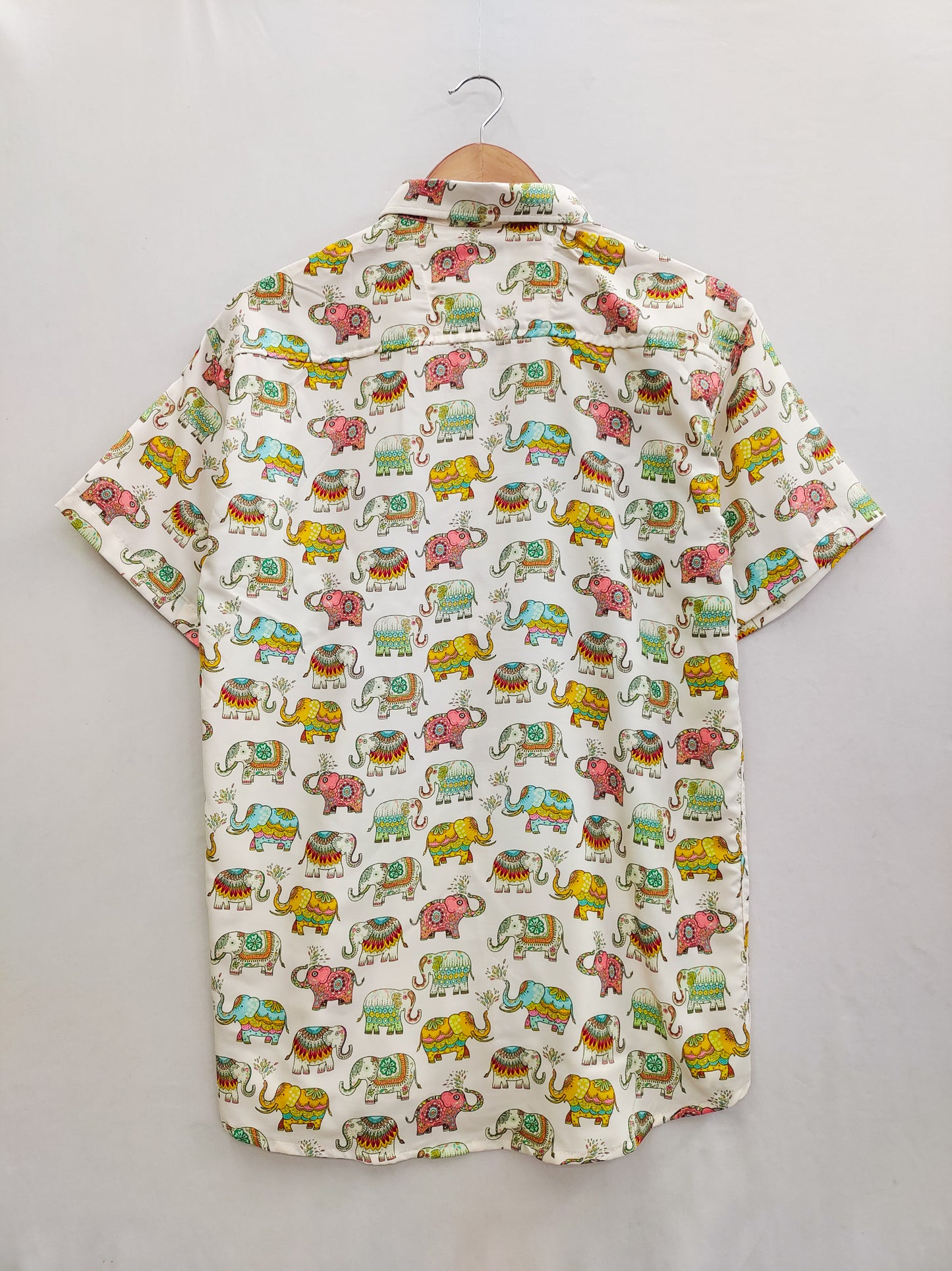 Elephant Printed Slim Fit Reyon Shirt For Men