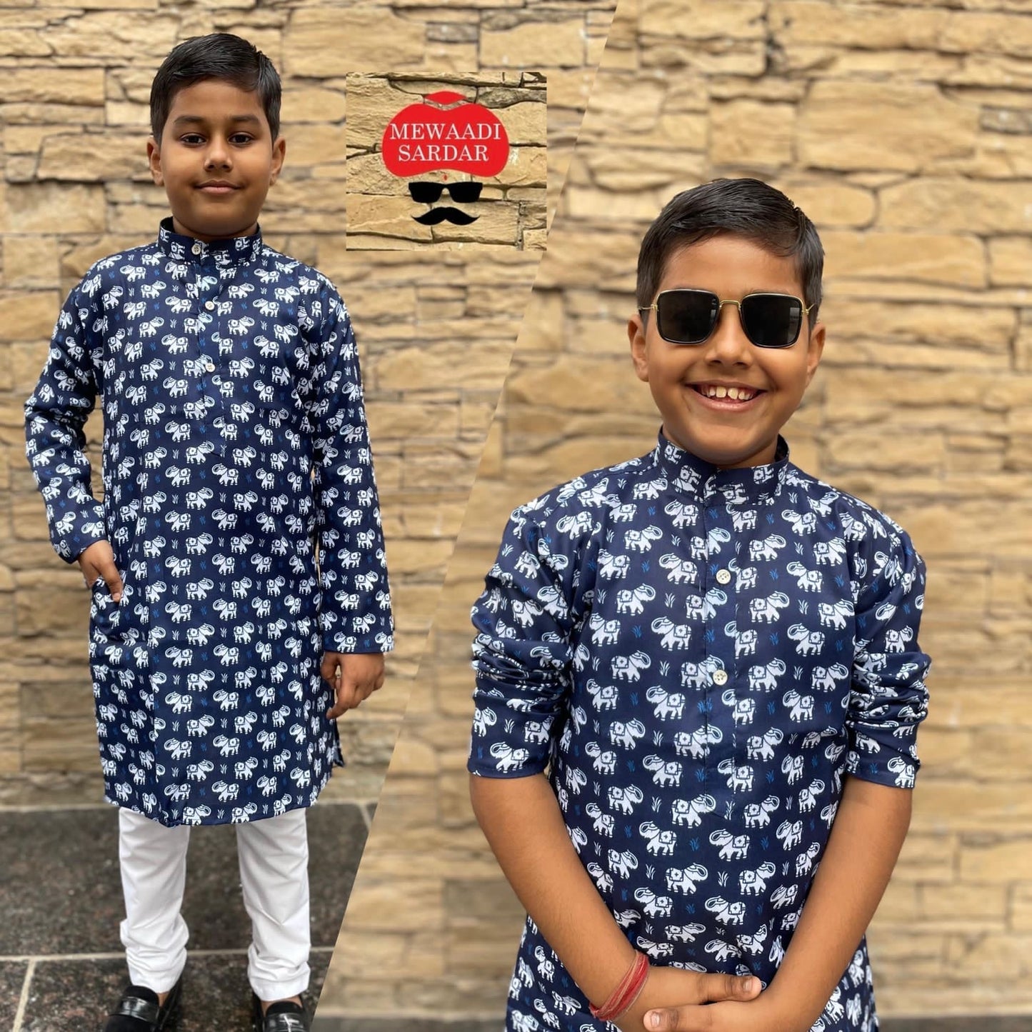 Little Master Cotton Printed Kid Kurta